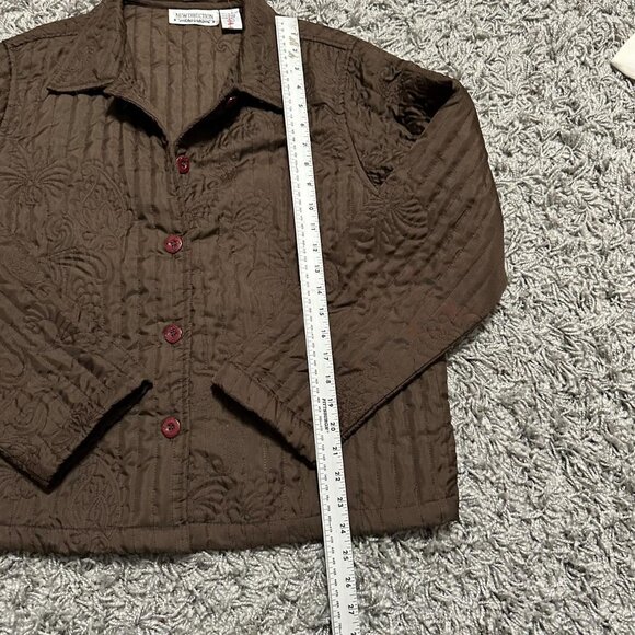 New Direction 90s Brown Quilted Grandma Core Jacket Size XL - Picture 6 of 6